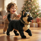 Realistic German Shepherd Puppy Toy – Interactive Walking, Barking & Wagging Electronic Pet VexonGear