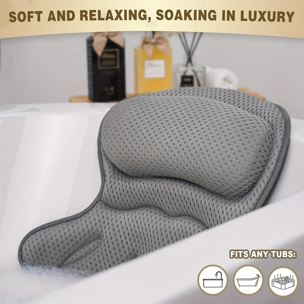 LuxieSpa 4D Luxe bath pillow - Breathable pillow with neck and back support for a relaxing bath VexonGear