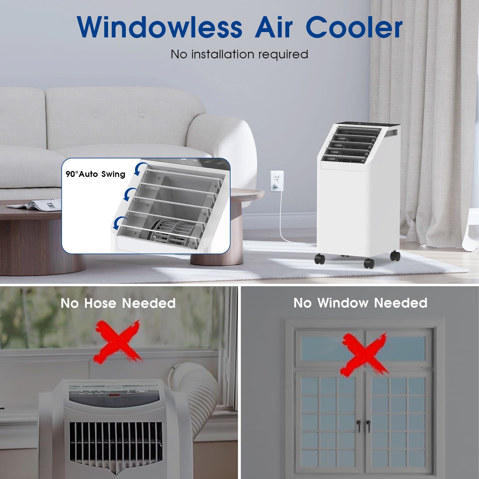 Vexon 3-in-1 Windowless Air Conditioner Portable Cooler