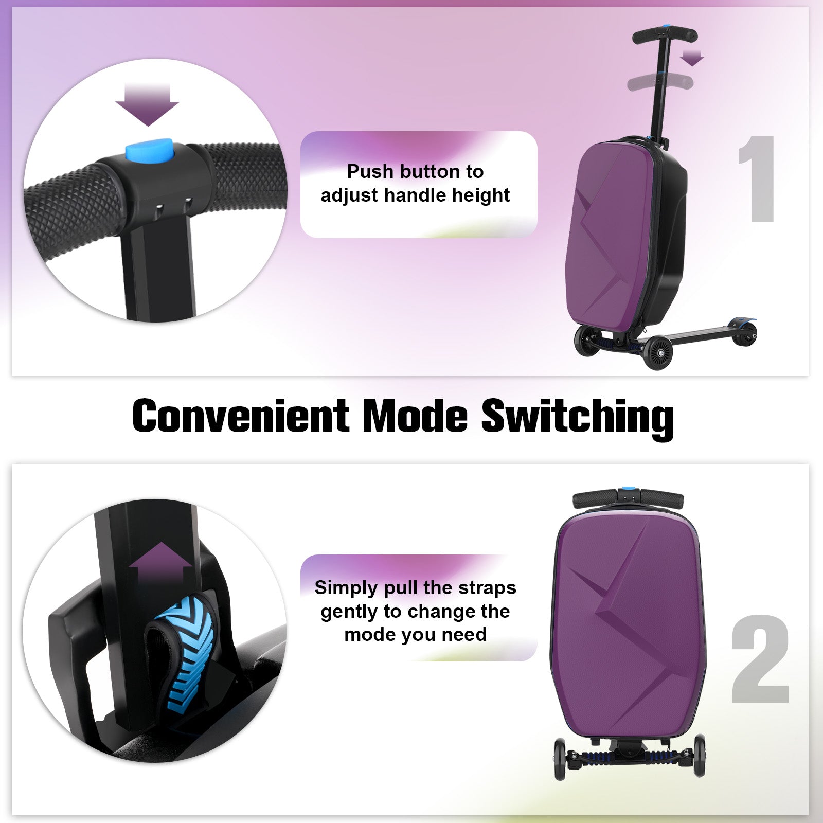 Vexon Foldable Hardshell Scooter Suitcase