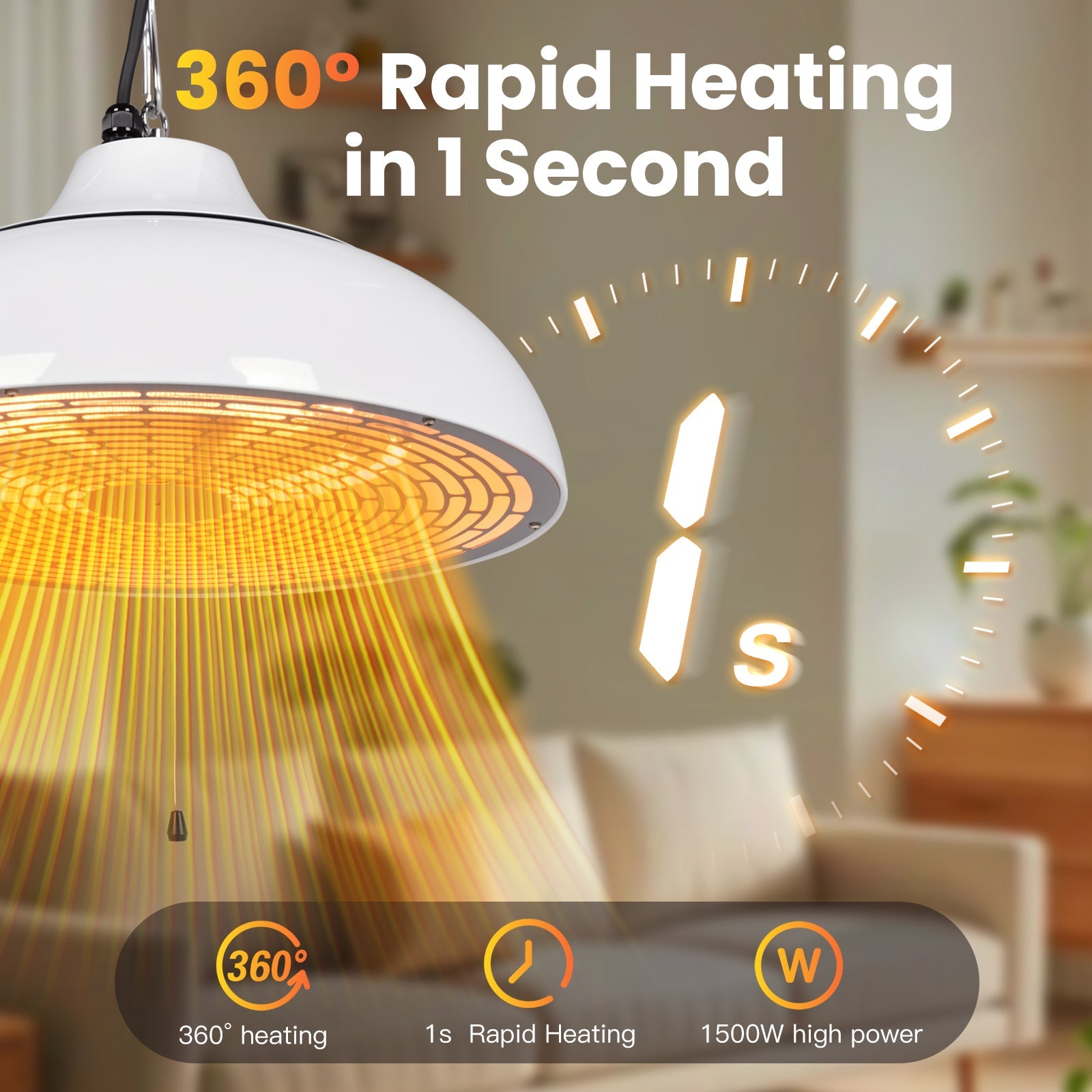 Vexon Outdoor Electric Patio Heater 1500W
