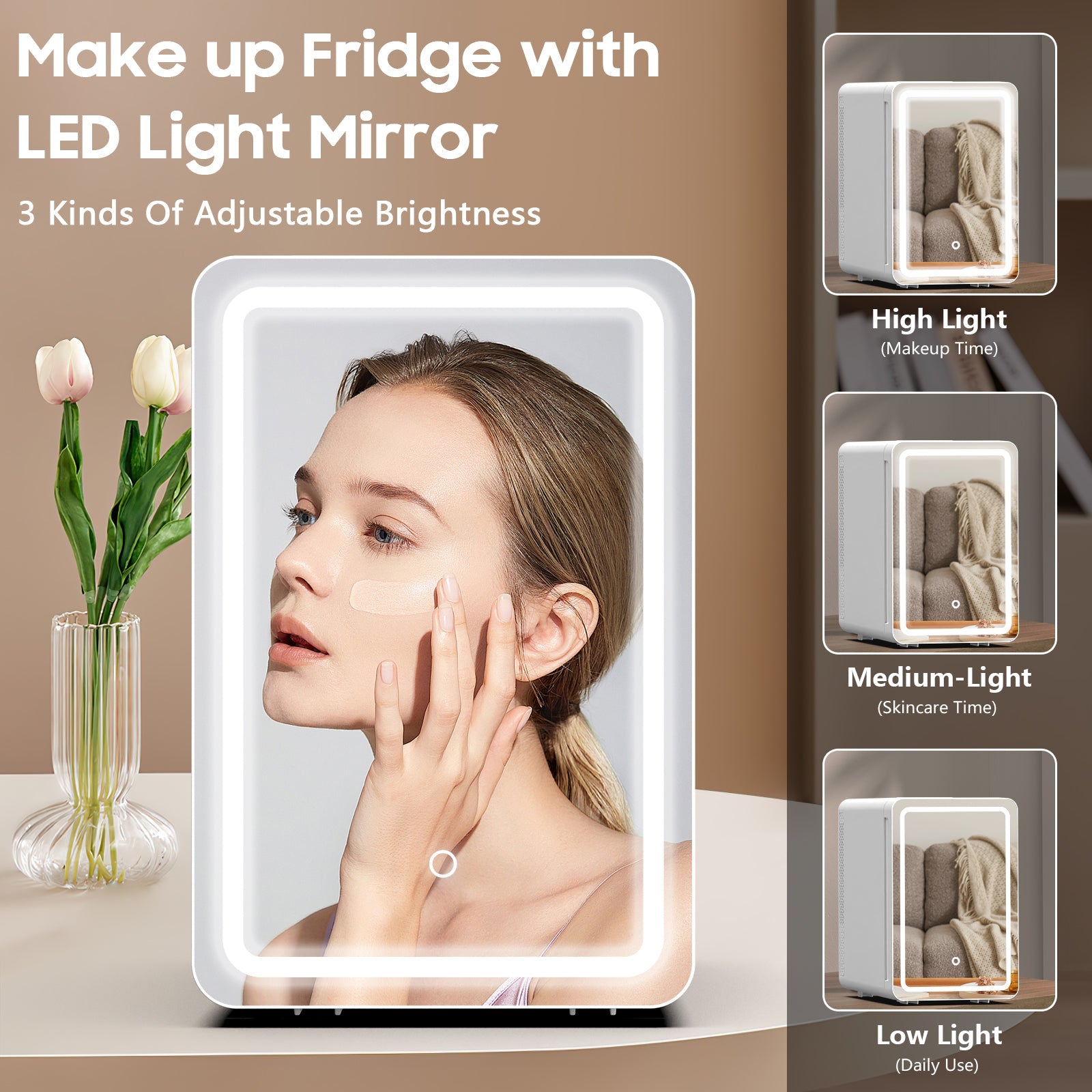 Vexon 20L Skincare Mini Fridge with Mirror