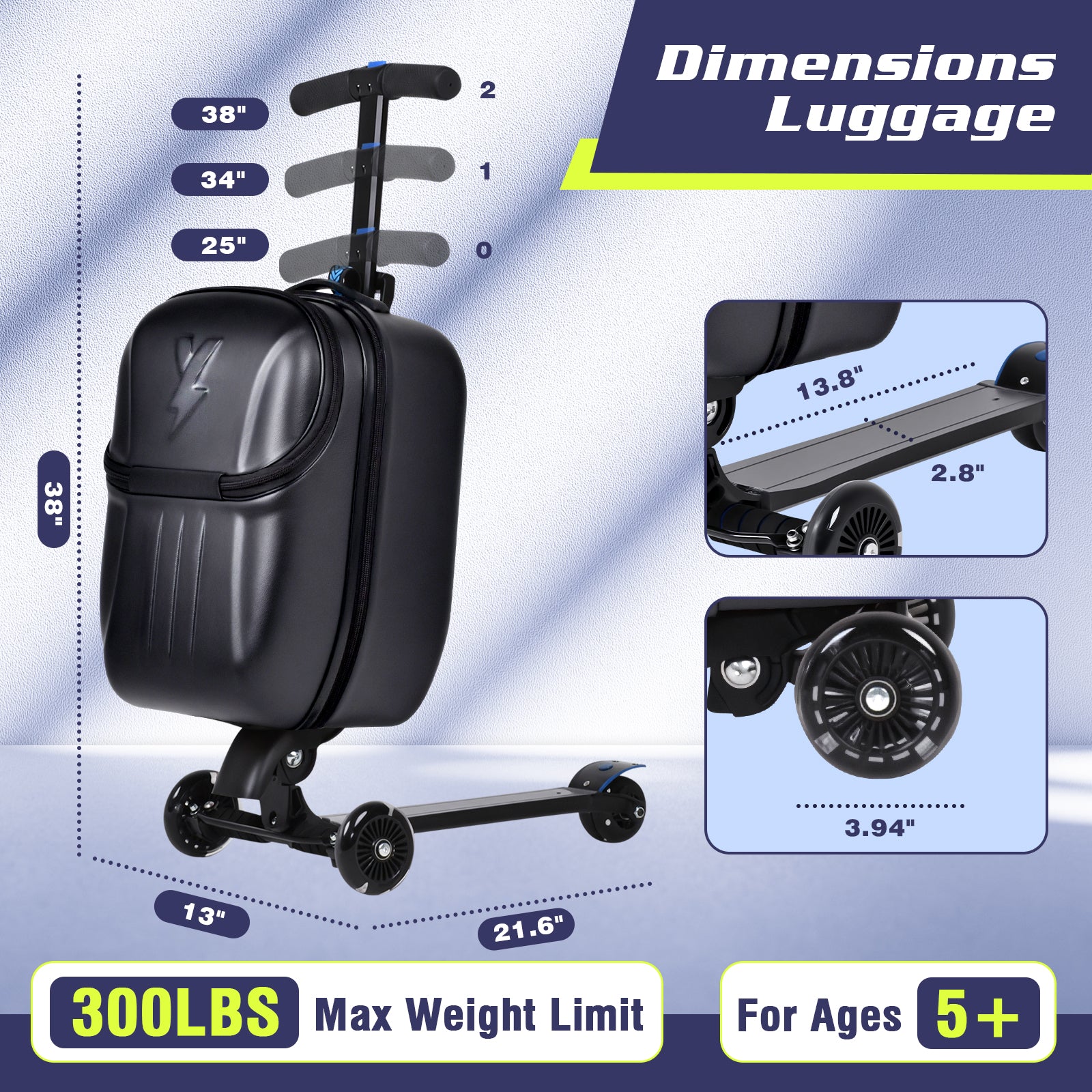 Vexon Top Opening Scooter Luggage for Kids