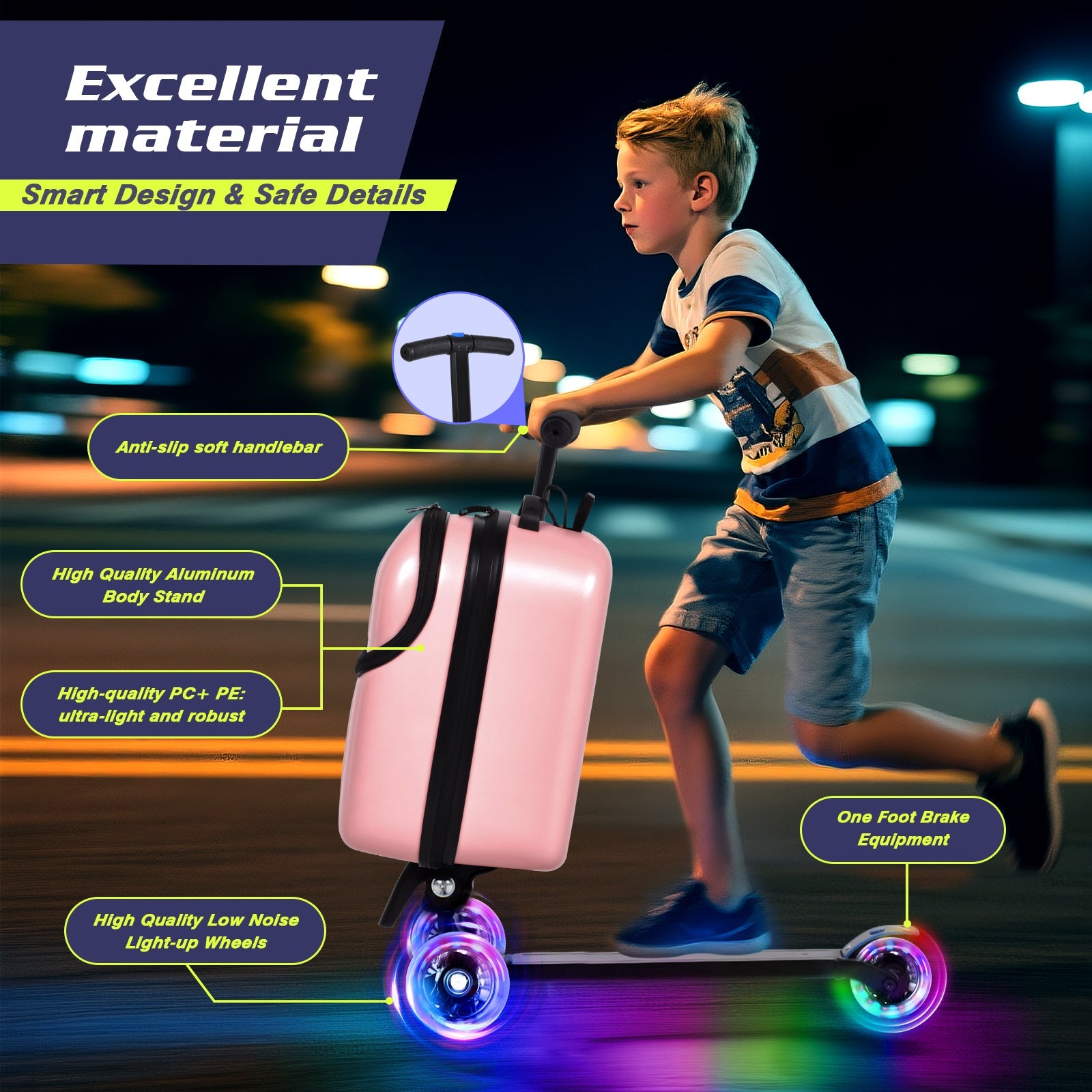 Vexon Top Opening Scooter Luggage for Kids