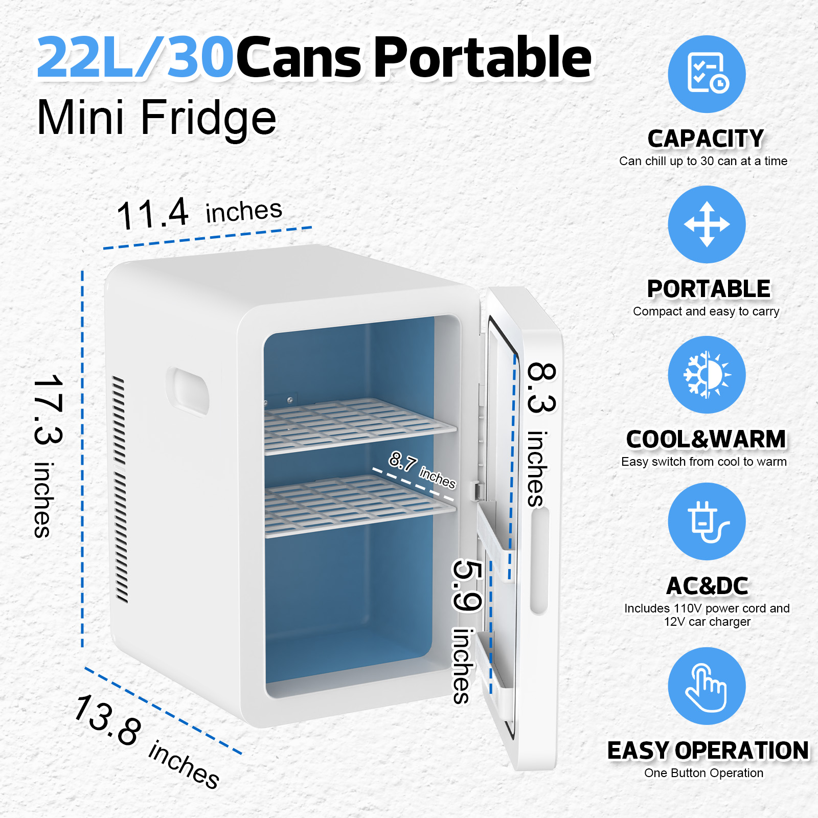 Vexon 22L Mini Fridge Cooler & Warmer