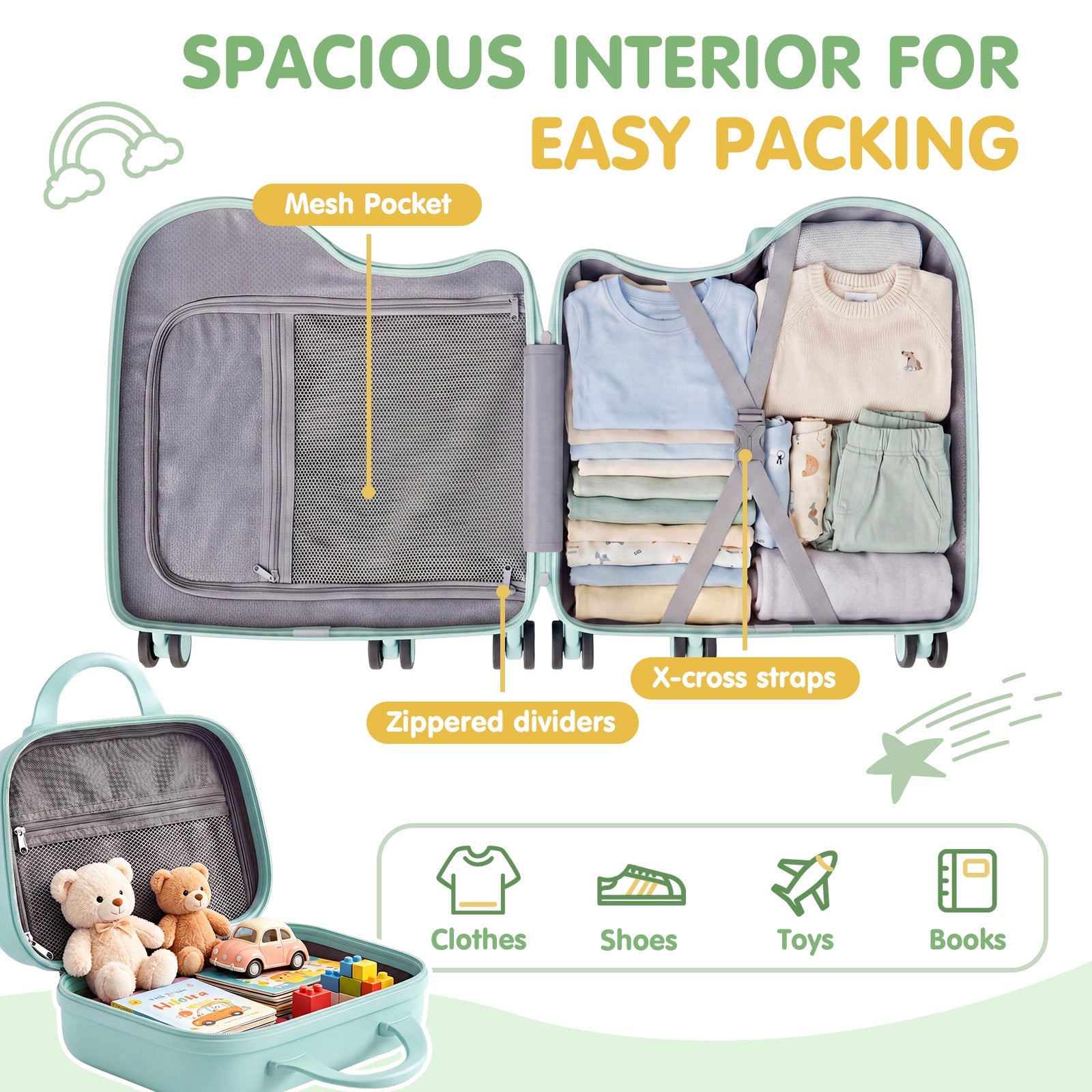 Vexon 20" Carry-On Suitcase with 12" Portable Bag