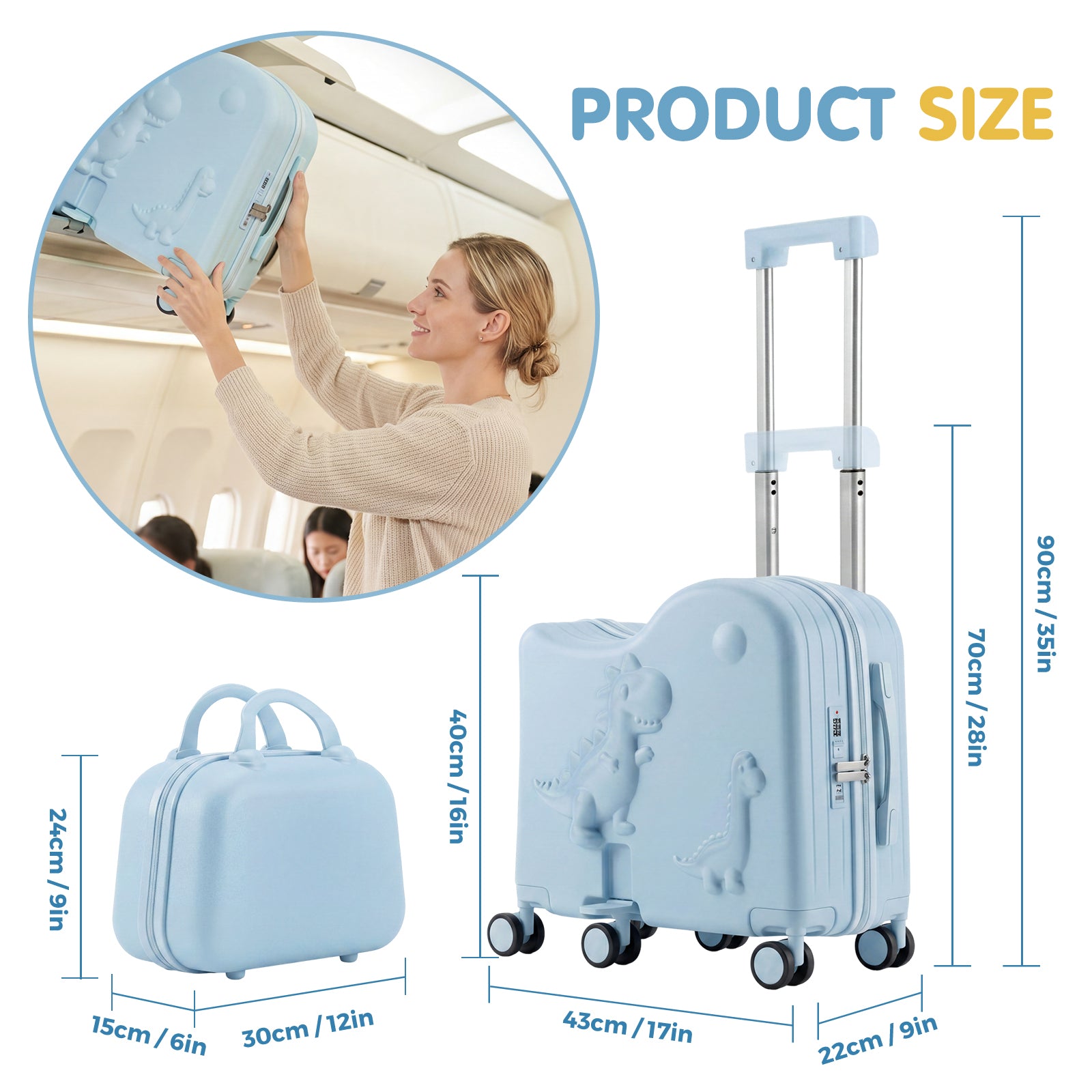 Vexon 20" Carry-On Suitcase with 12" Portable Bag