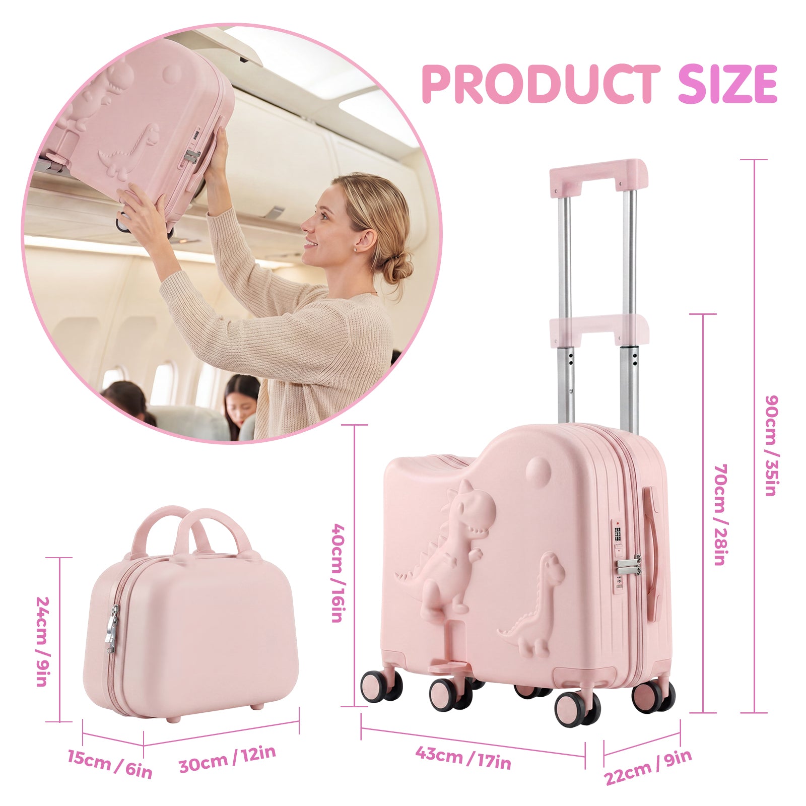 Vexon 20" Carry-On Suitcase with 12" Portable Bag