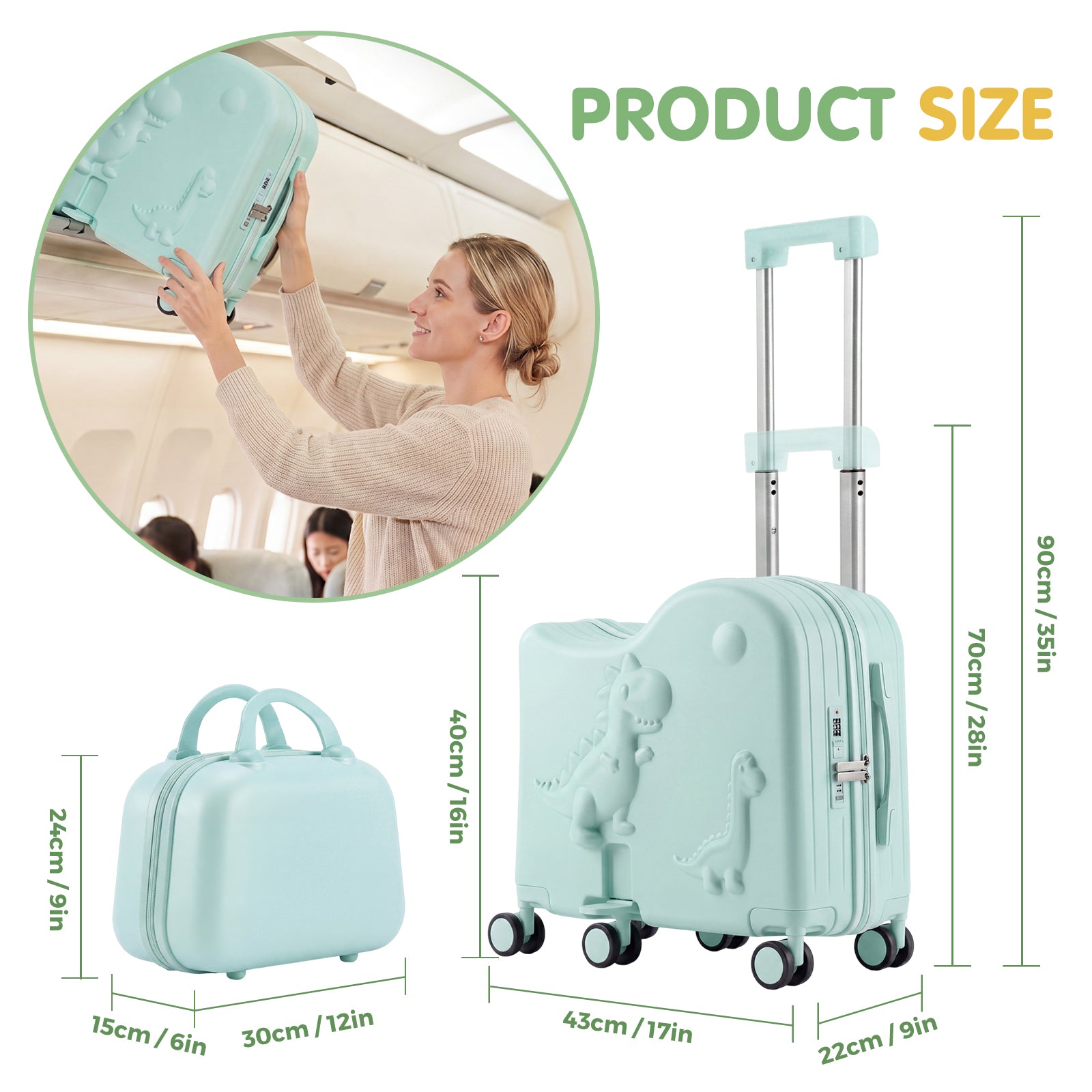 Vexon 20" Carry-On Suitcase with 12" Portable Bag