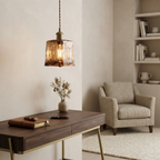 Flush Mount Ceiling Light Blown Dark Brown Square Design VexonGear