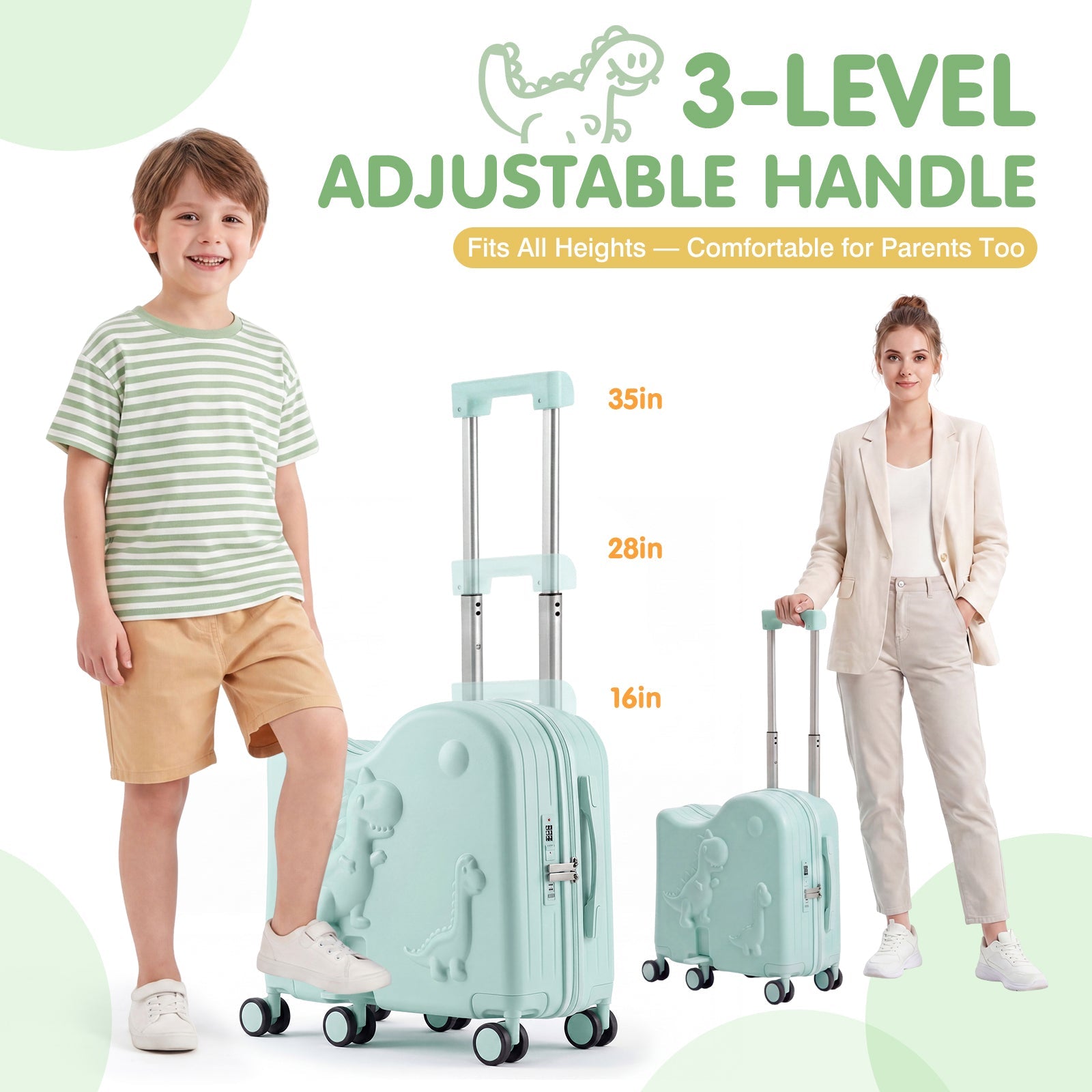 Vexon 20" Carry-On Suitcase with 12" Portable Bag