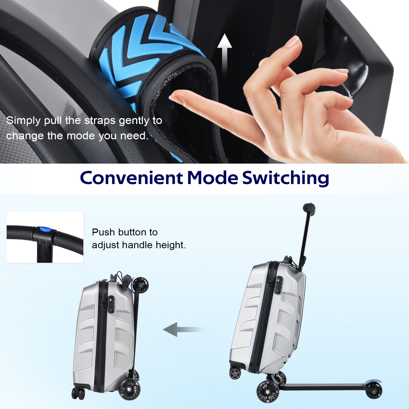 Vexon Scooter Suitcase with LED Light Wheels