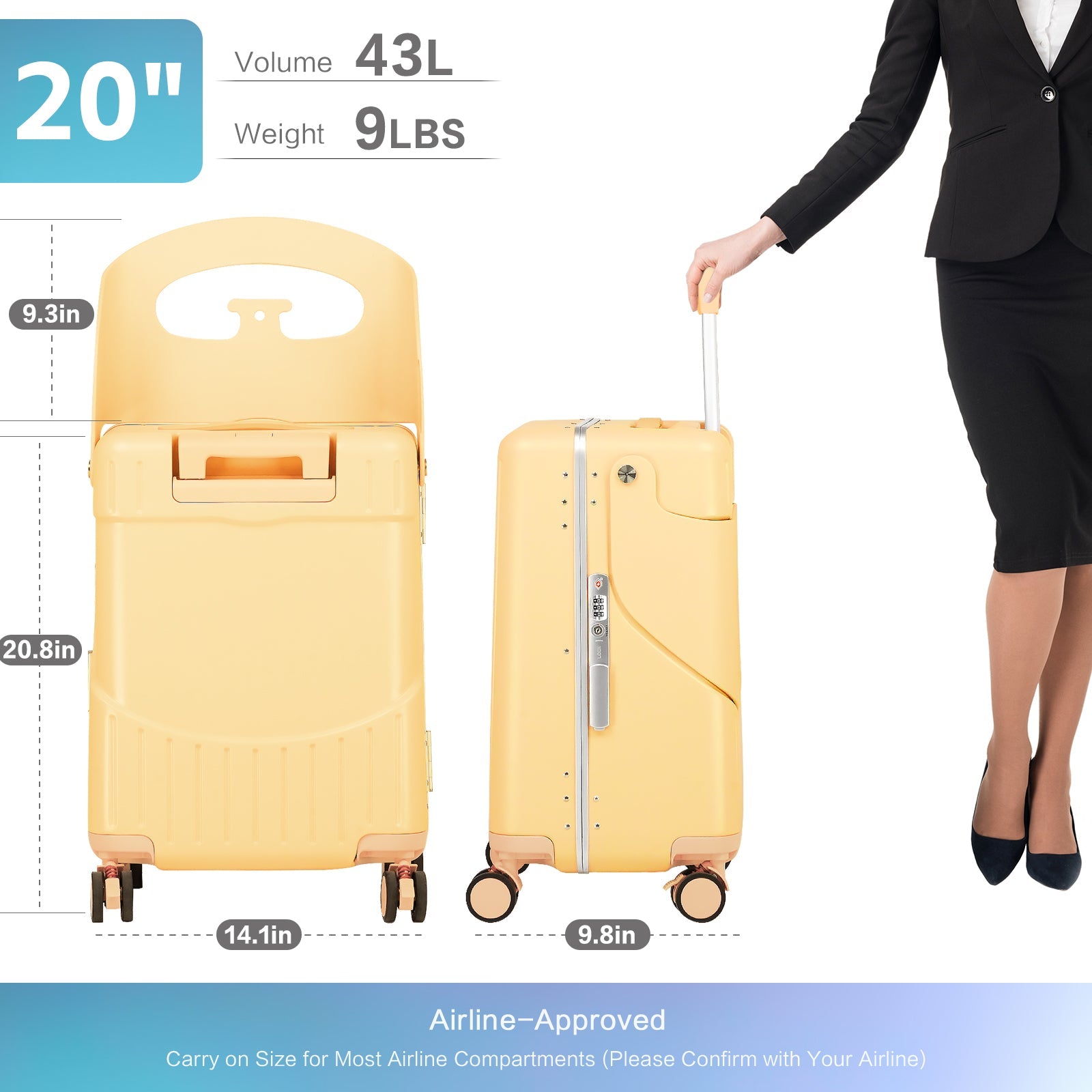 Vexon 20" Luggage with Foldable Baby Seat