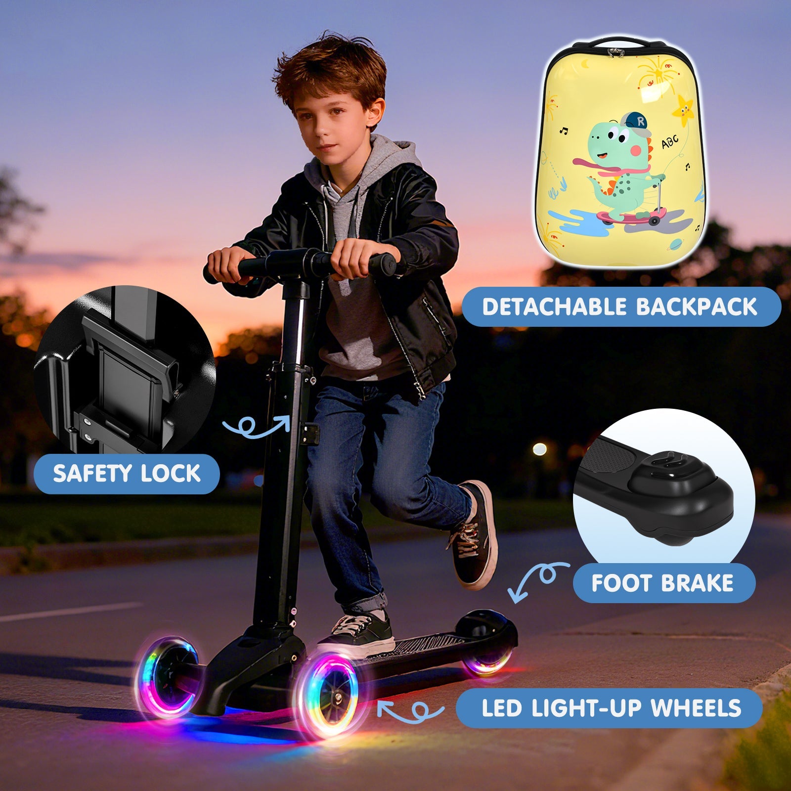 Vexon 4-in-1 Detachable Scooter Luggage for Kids