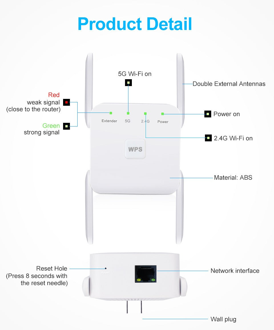 Vexon UltraXtend 5G WiFi Booster & Range Extender