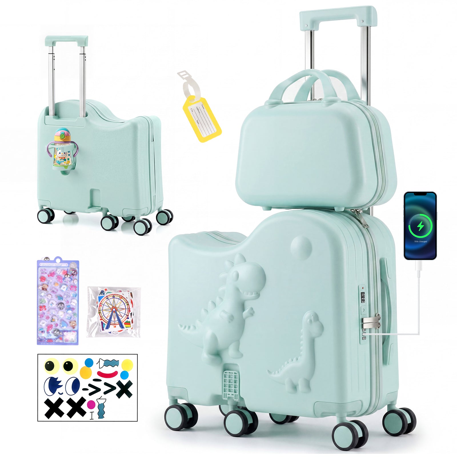Vexon 20" Carry-On Suitcase with 12" Portable Bag