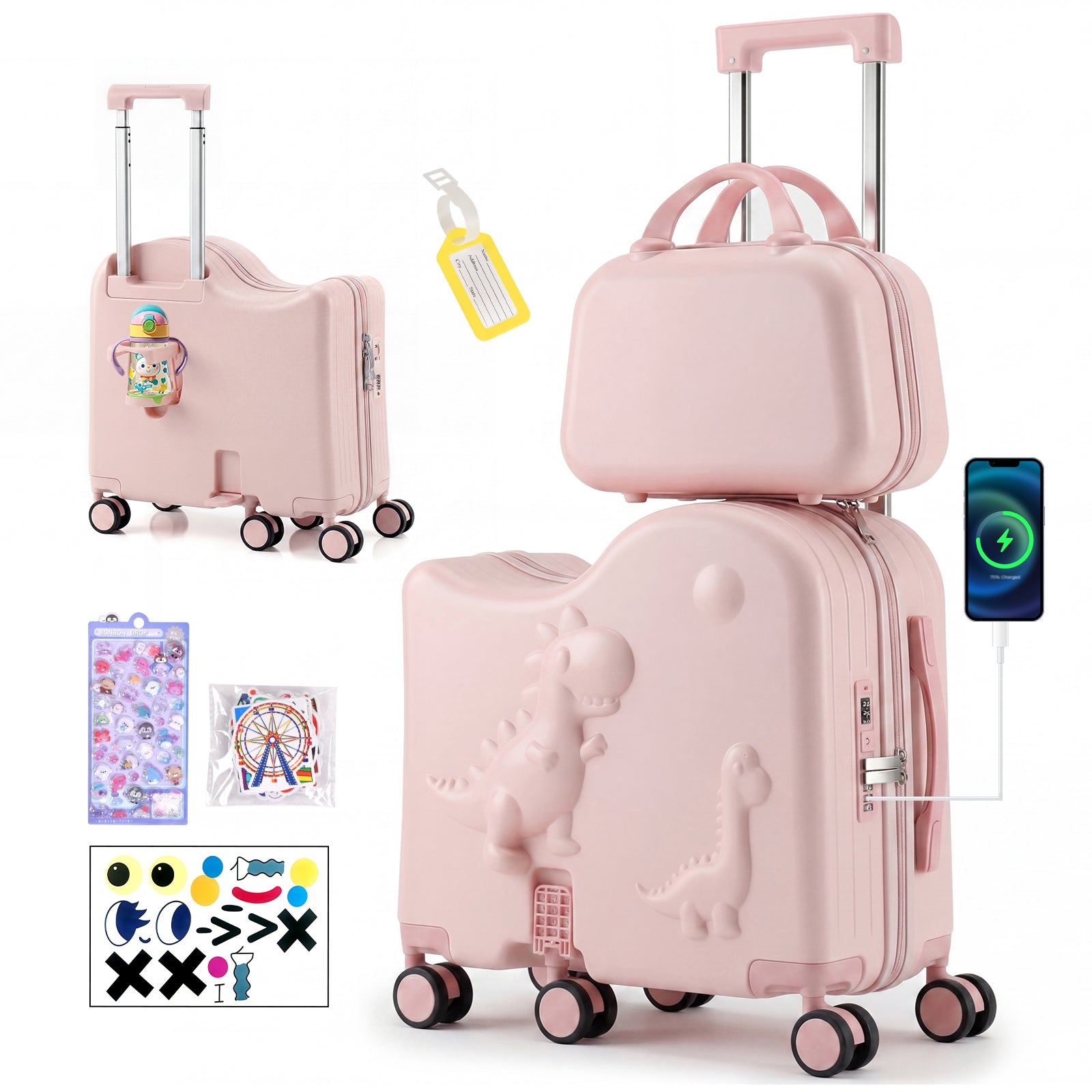 Vexon 20" Carry-On Suitcase with 12" Portable Bag