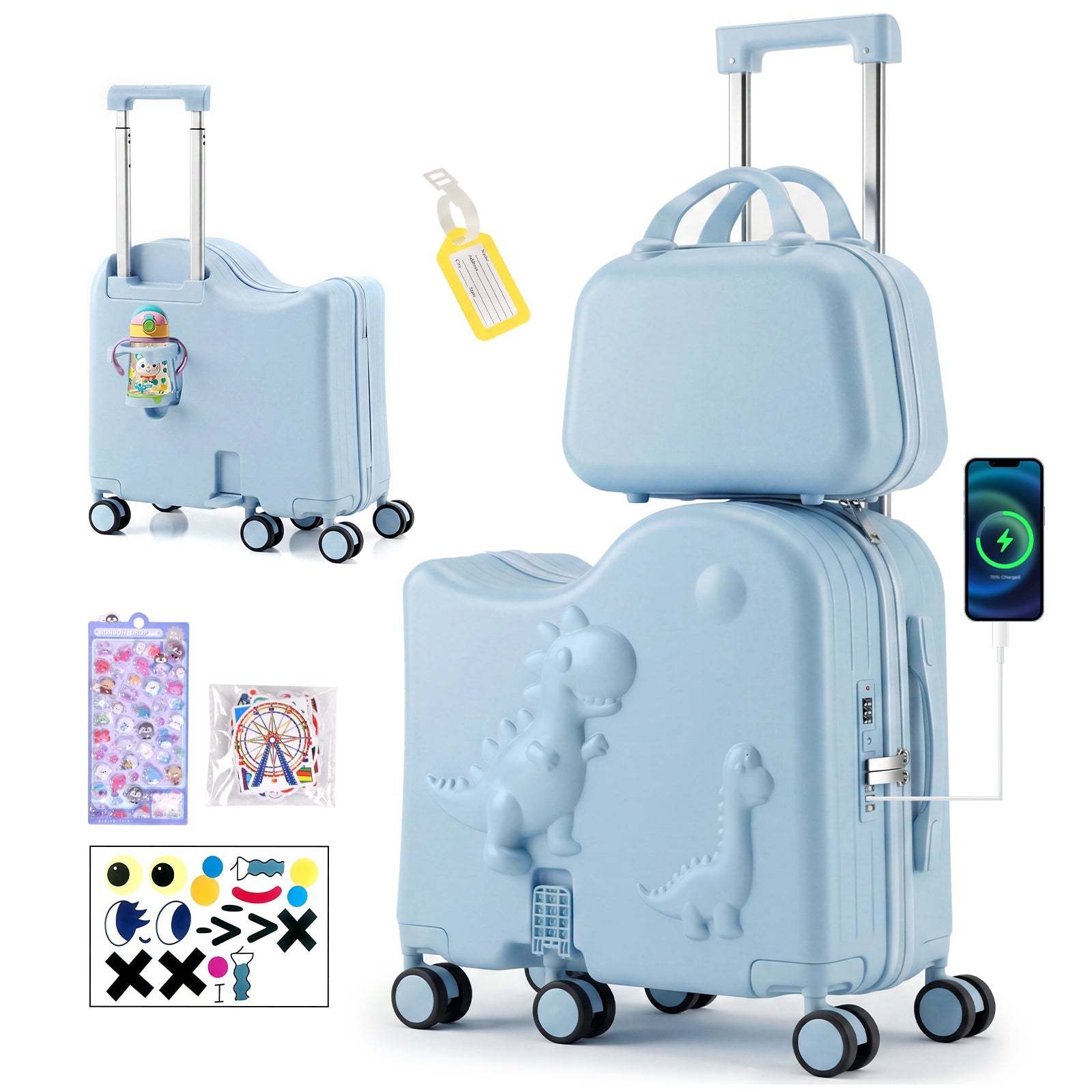 Vexon 20" Carry-On Suitcase with 12" Portable Bag
