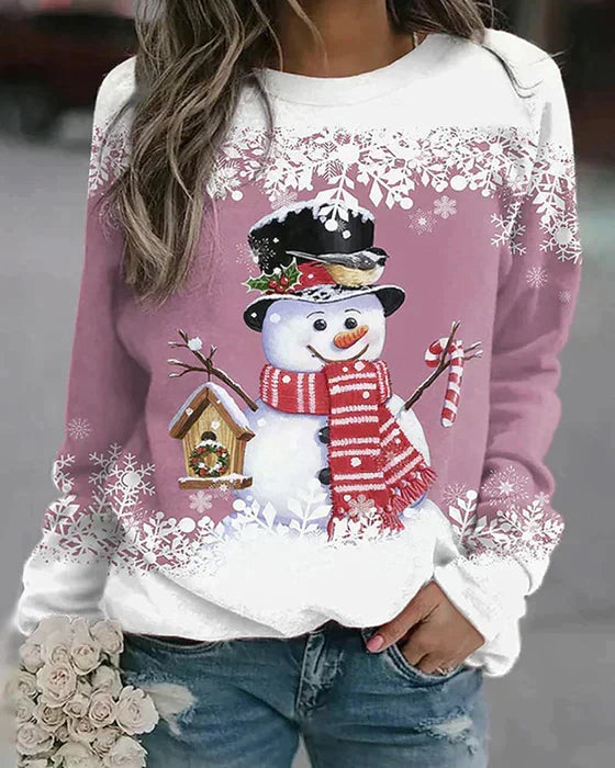 Holiday Snowman Sweater | Winter Scene With Festive Details VexonGear