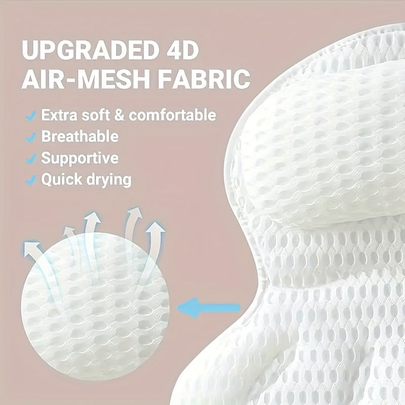 LuxieSpa 4D Luxe bath pillow - Breathable pillow with neck and back support for a relaxing bath VexonGear