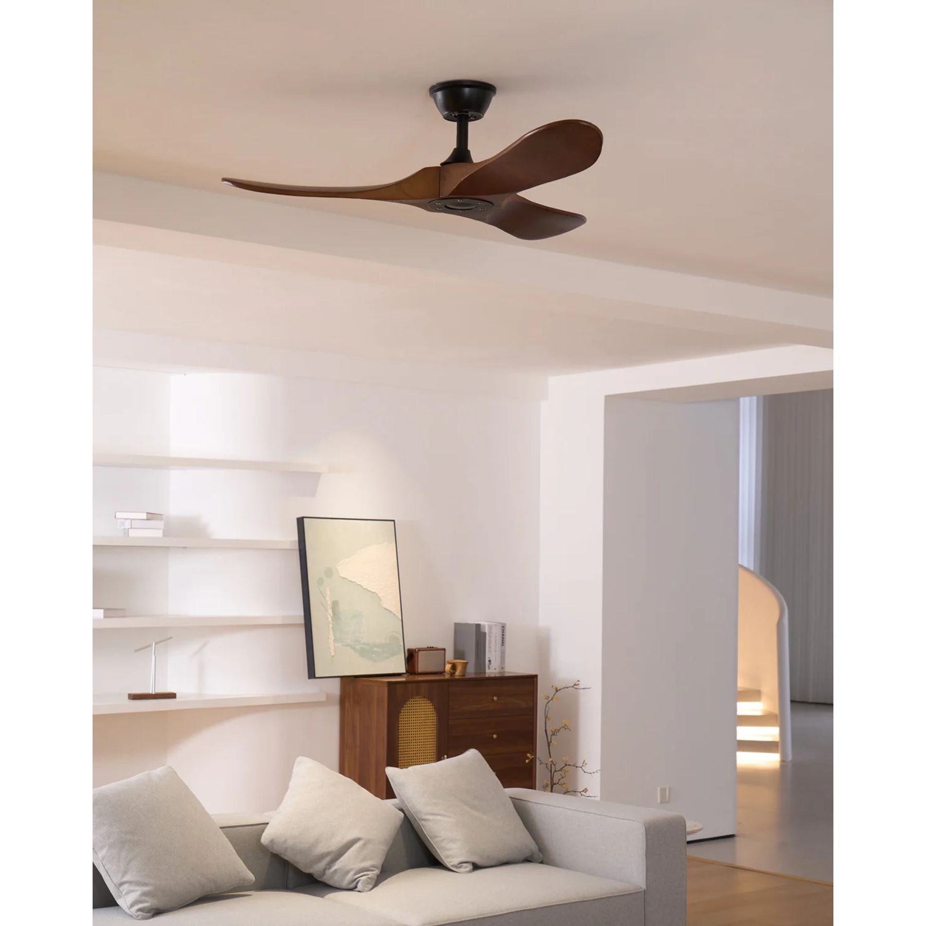 Lorenna Wooden Ceiling Fan with Remote Control