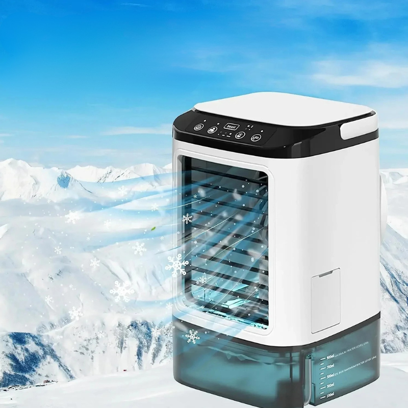 Portable Air Conditioner with Ultrasonic Dual-Spray Mist, 3-Speed Fan and LED Night Light