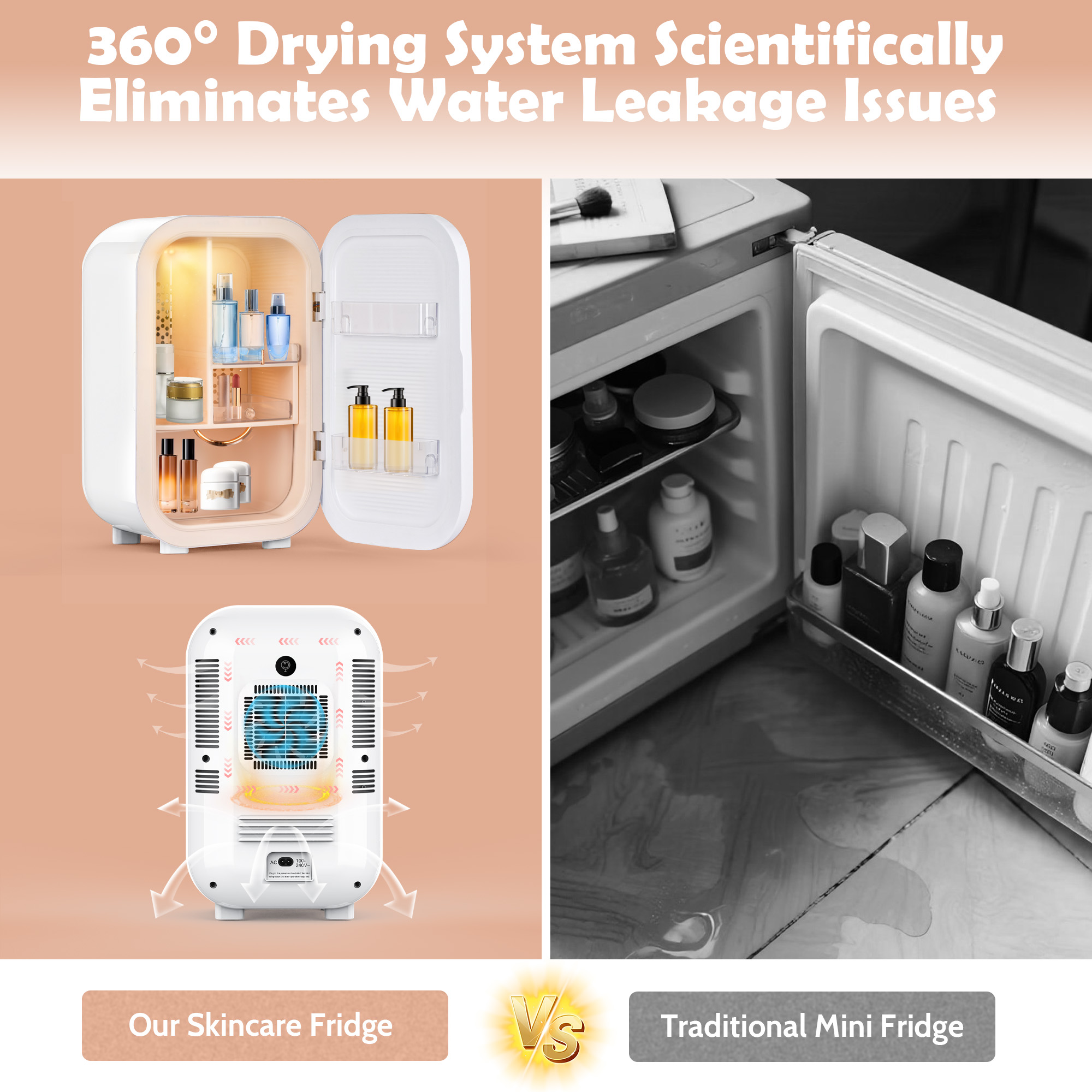 Vexon 22L Mini Skincare Fridge for Cosmetic Storage