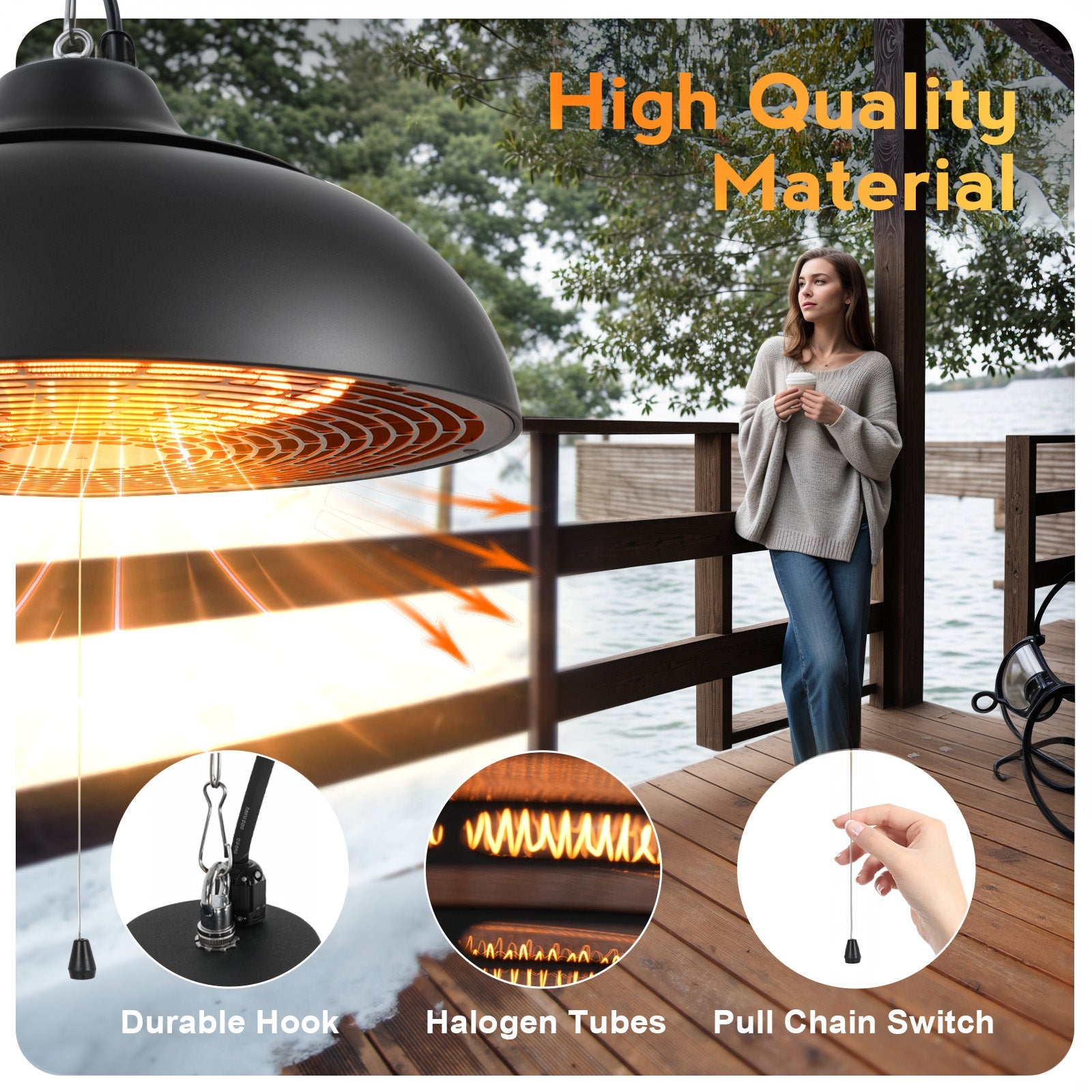 Vexon Outdoor Electric Patio Heater 1500W