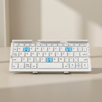 Bluetooth Keyboard, Foldable Mini Aluminum Keyboard for Phone and Tablet, Rechargeable Portable Silent Keyboard
