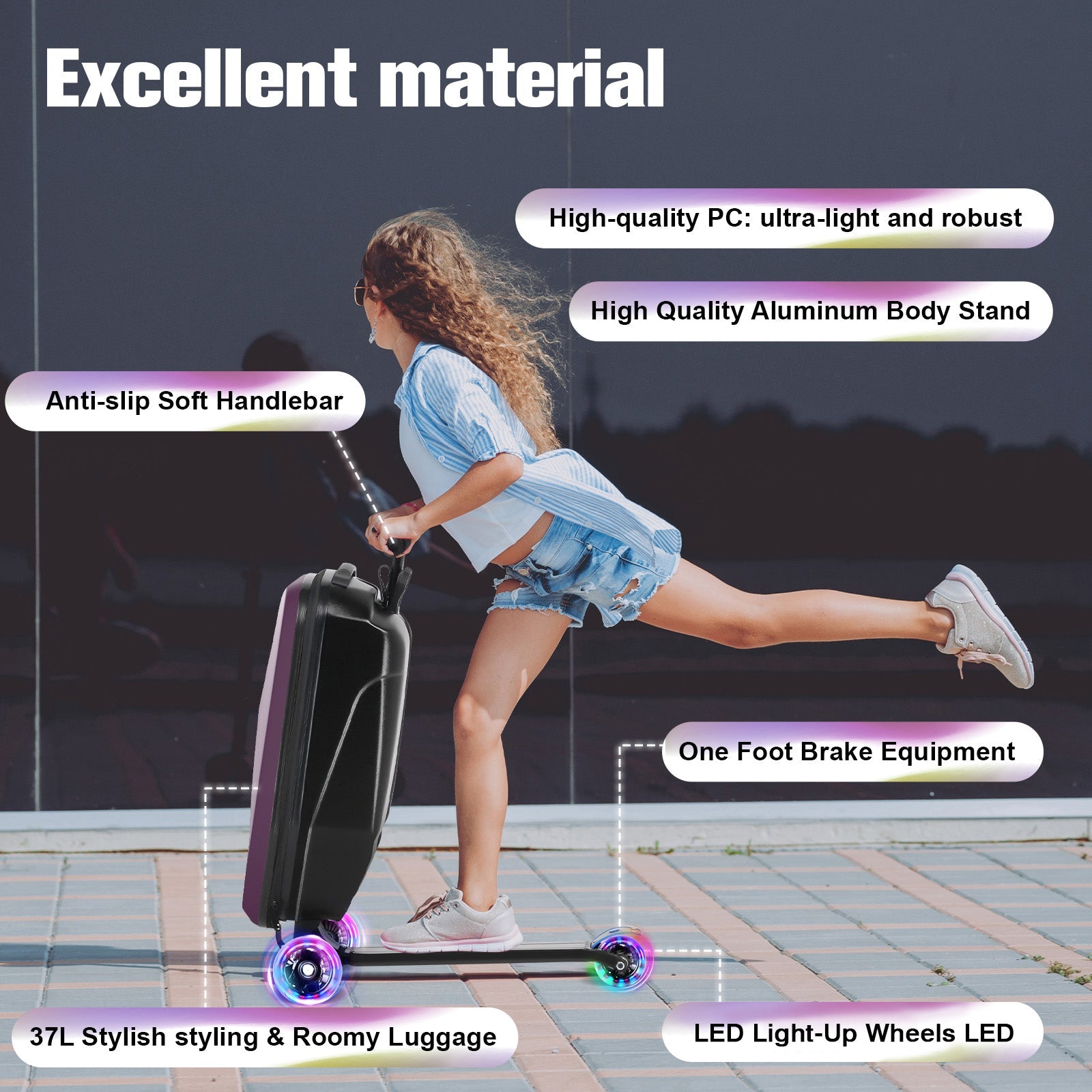 Vexon Foldable Hardshell Scooter Suitcase