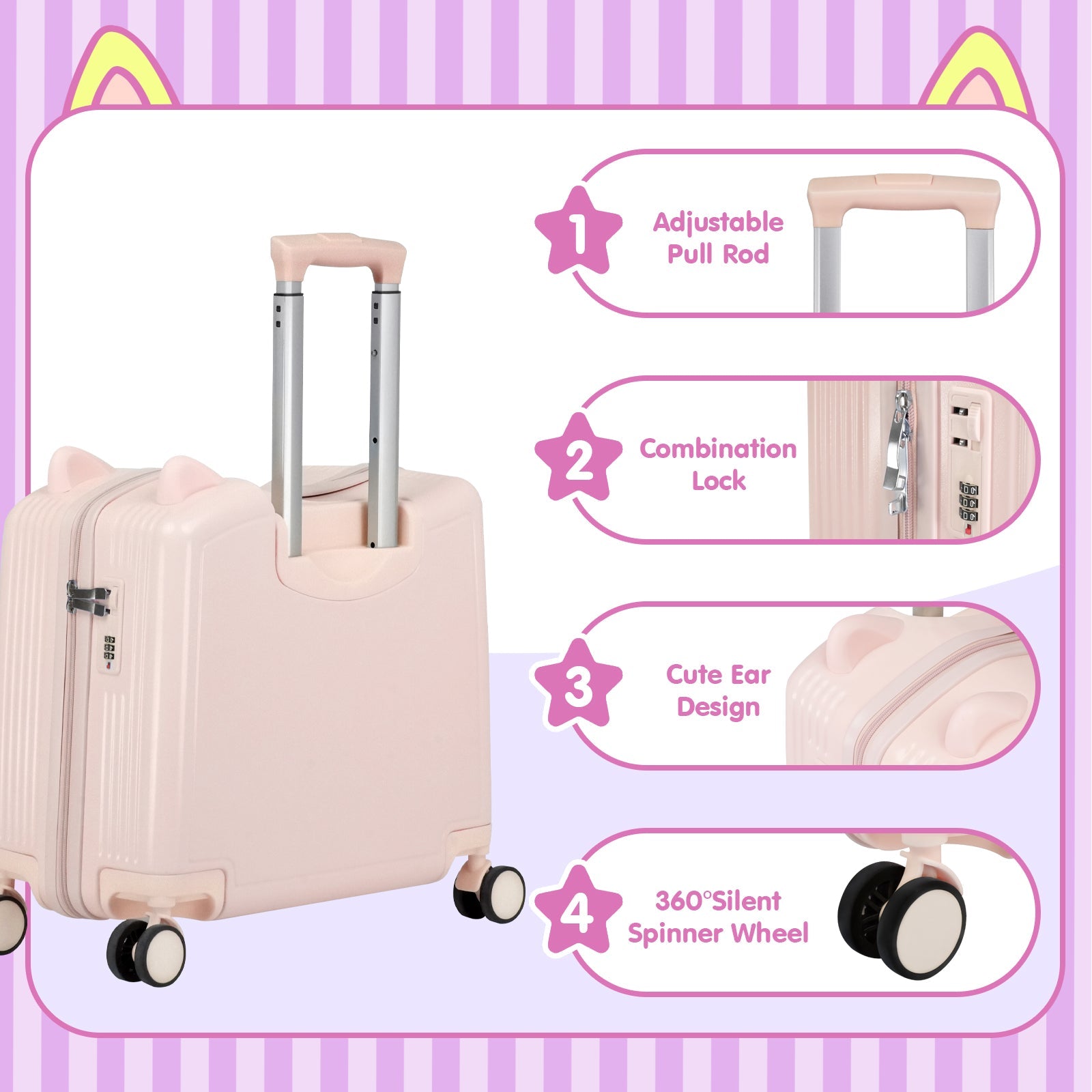 Vexon Kids' Ride-On Suitcase with Password Lock