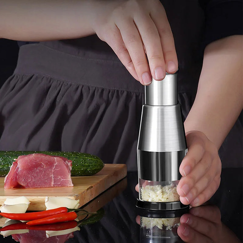 Stainless Steel Garlic Press | Quick Crush Manual Kitchen Tool VexonGear