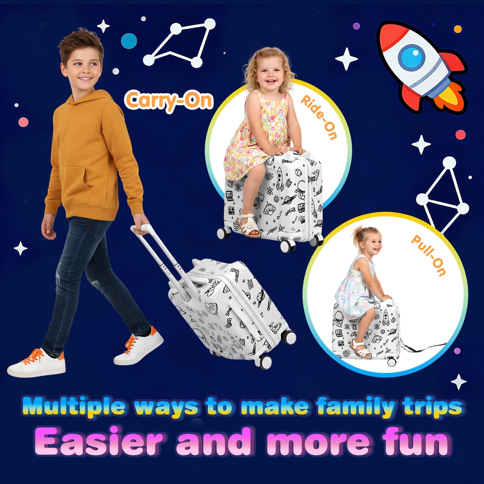 Vexon Kids Ride-On Suitcase DIY Coloring Design