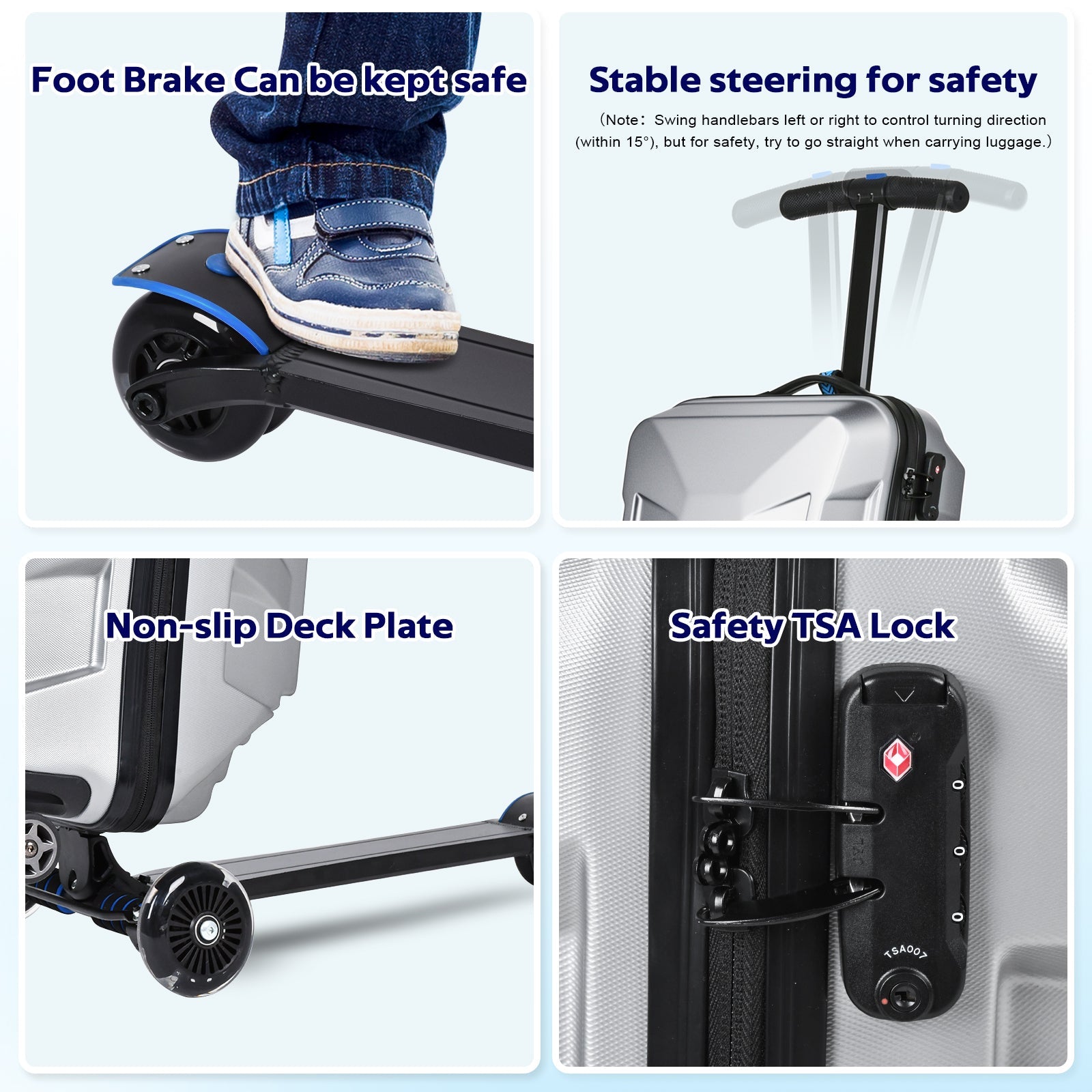 Vexon Scooter Suitcase with LED Light Wheels