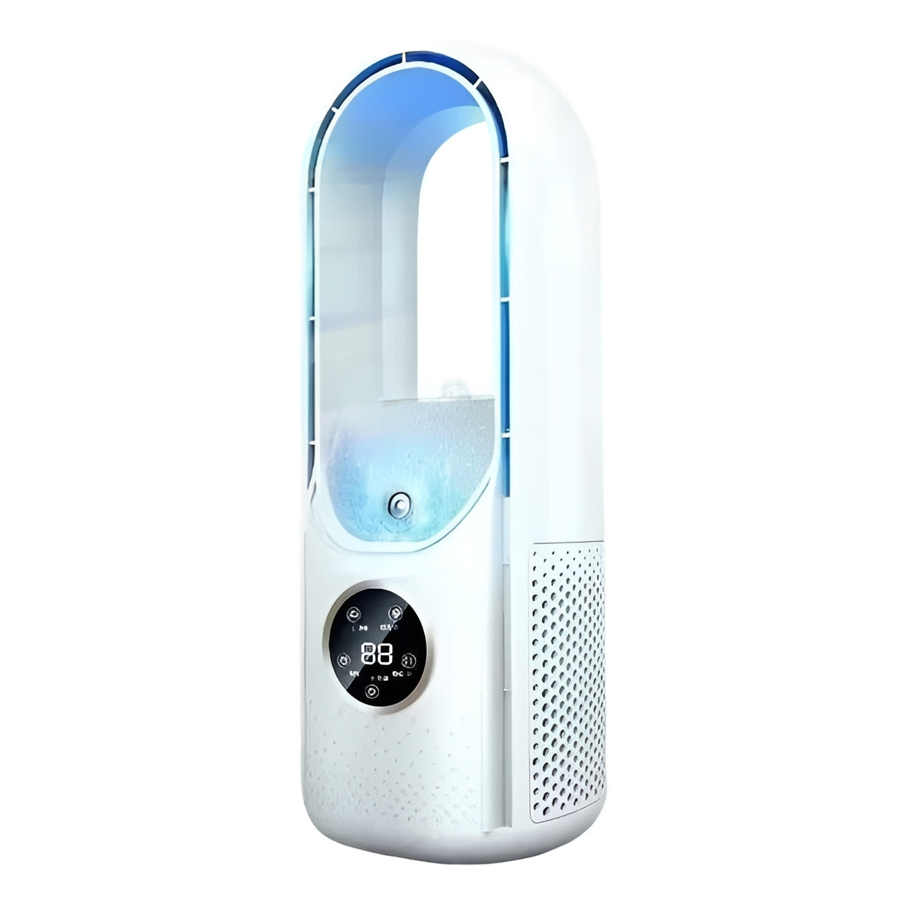 Portable Evaporative Cooler, Bladeless Design, 100ml Water Tank, 6 Speed Settings