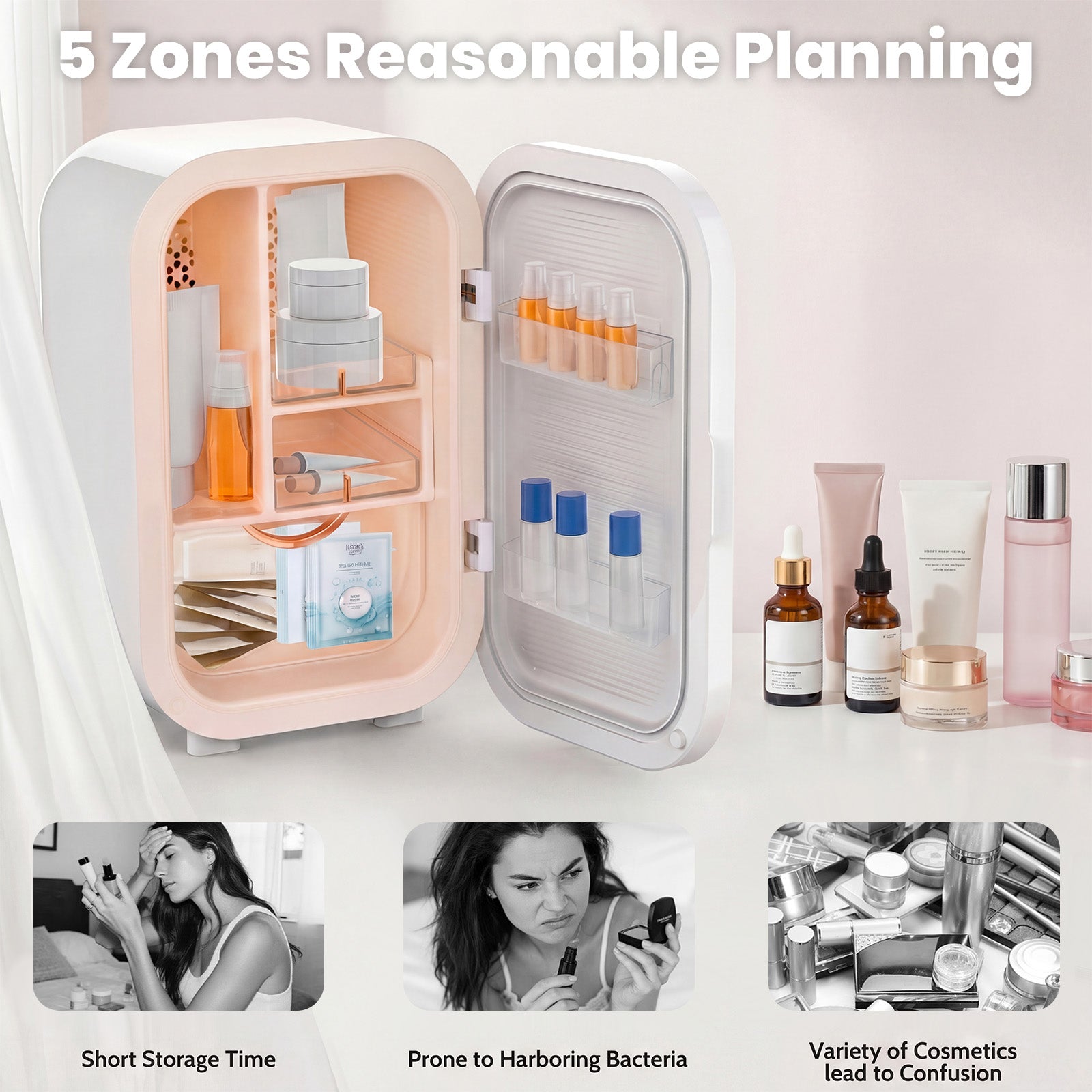 Vexon 22L Mini Skincare Fridge for Cosmetic Storage