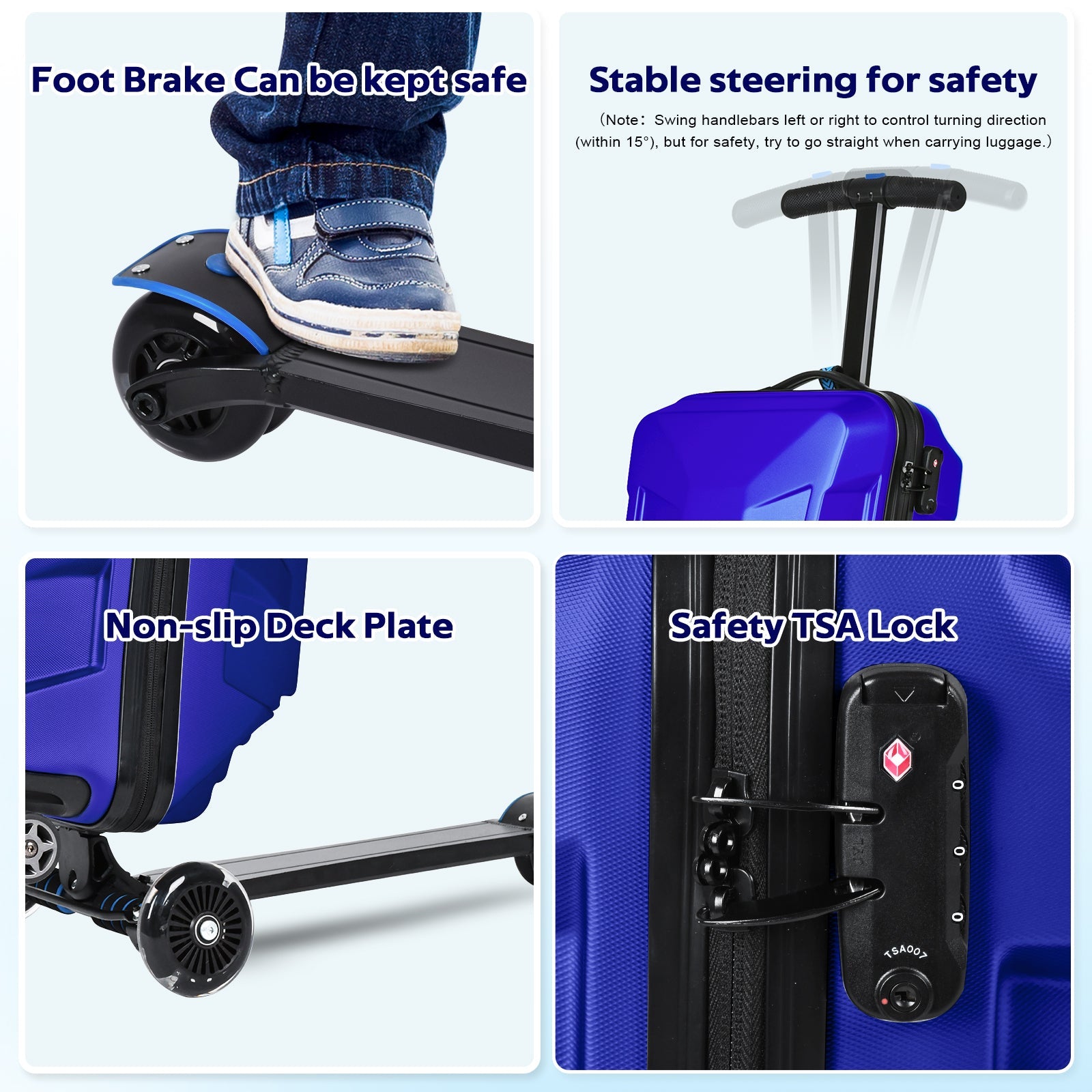 Vexon Scooter Suitcase with LED Light Wheels