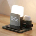 Wireless Charging Station with Alarm Clock and Adjustable Lamp, 15W Output