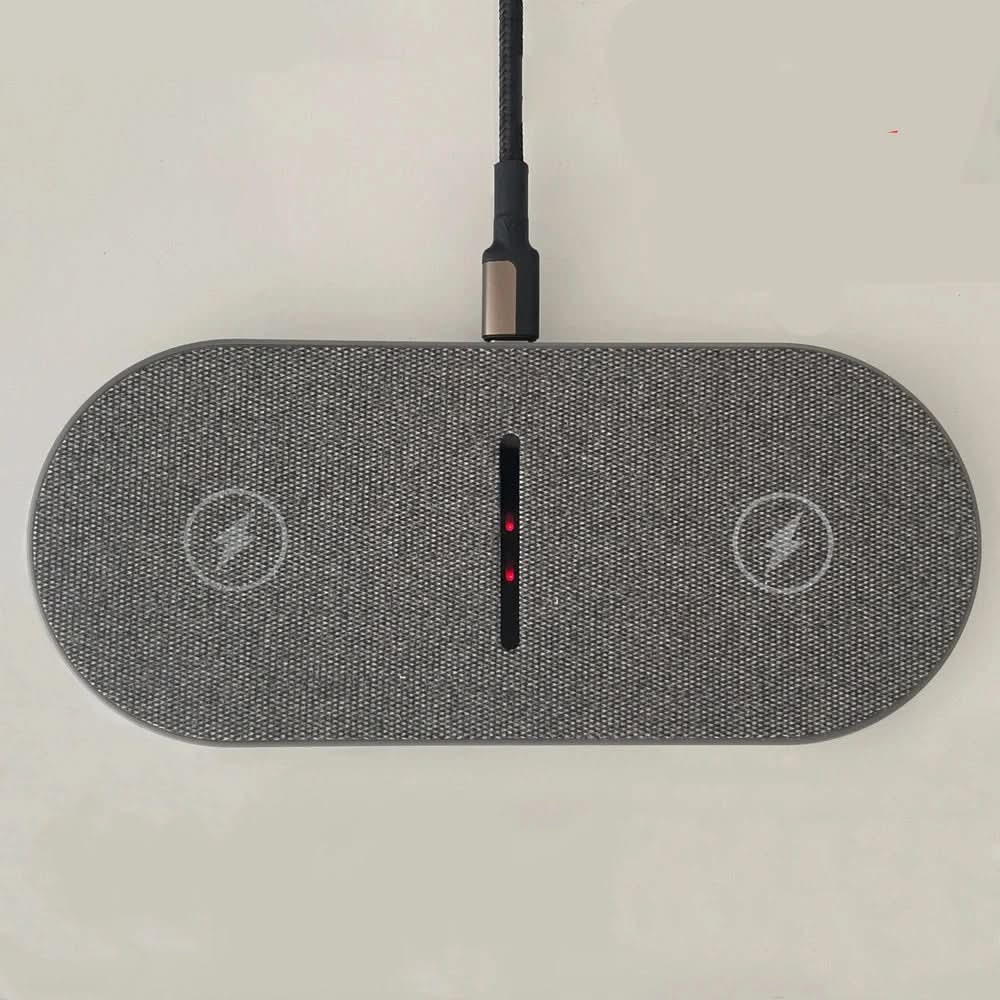 40W Dual Device Wireless Charger Station with LED Display – Fast Charging, Compact Design