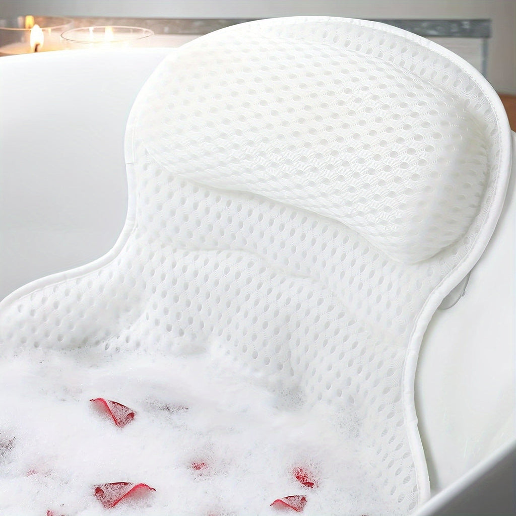 LuxieSpa 4D Luxe bath pillow - Breathable pillow with neck and back support for a relaxing bath VexonGear
