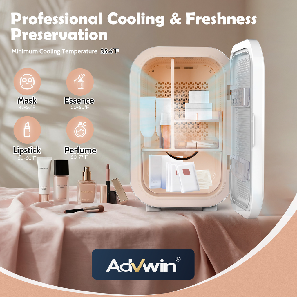 Vexon 22L Mini Skincare Fridge for Cosmetic Storage