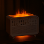 White Noise Machine USB Powered, Built-In Humidifier and Flame-Effect Light, ABS Housing