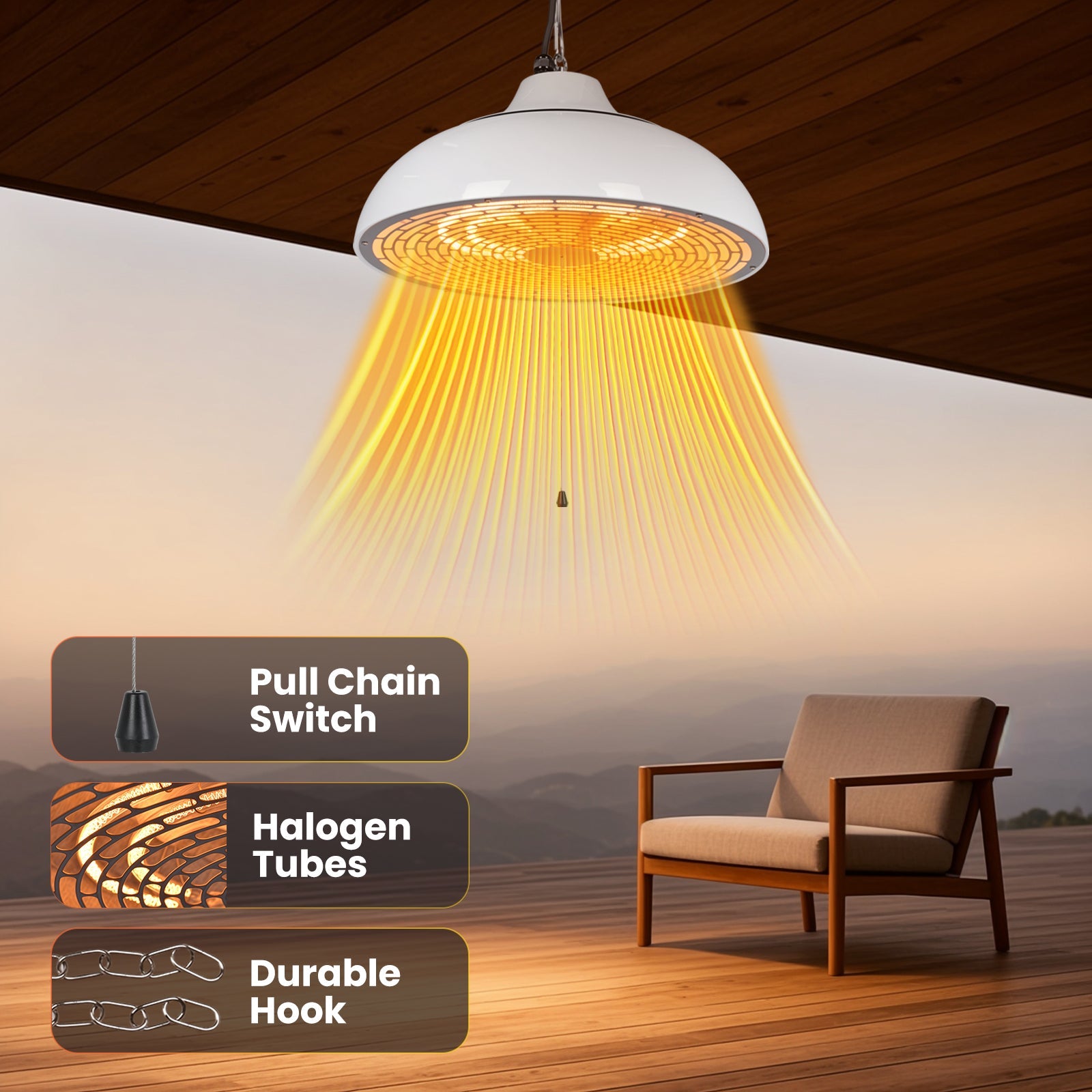 Vexon Outdoor Electric Patio Heater 1500W