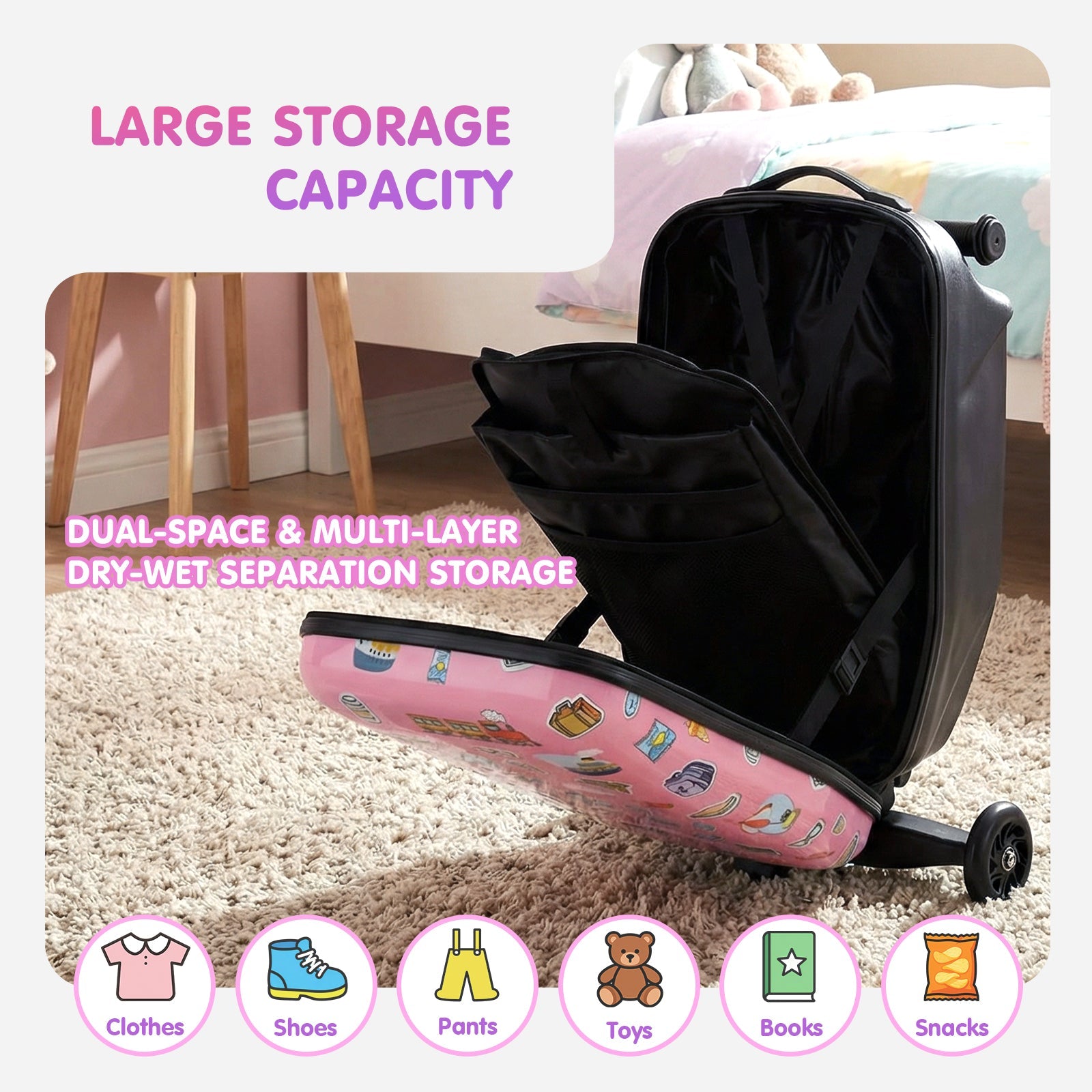 Vexon Detachable 4-in-1 Scooter Luggage for Kids