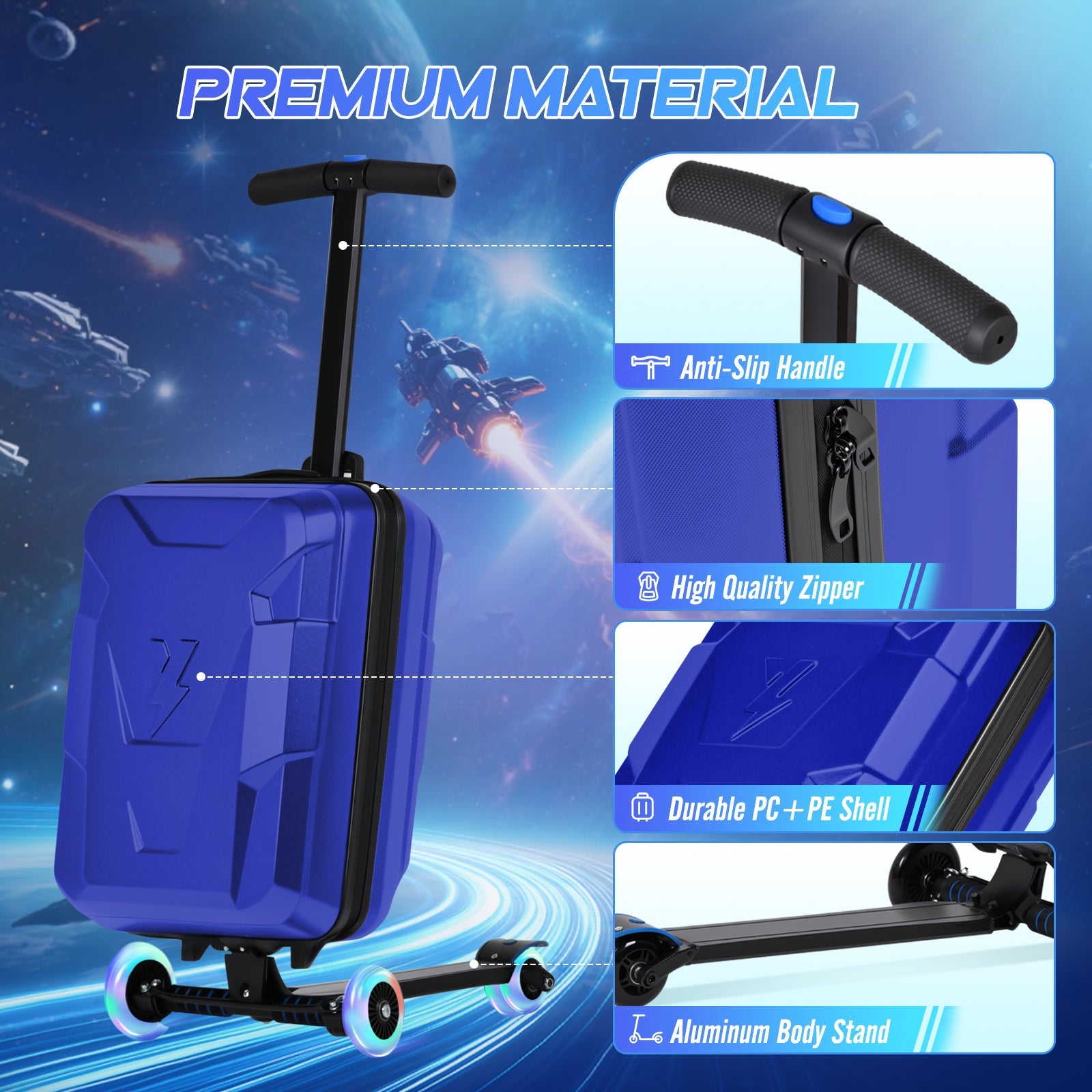 Vexon Foldable Carry-On Scooter Suitcase for Kids