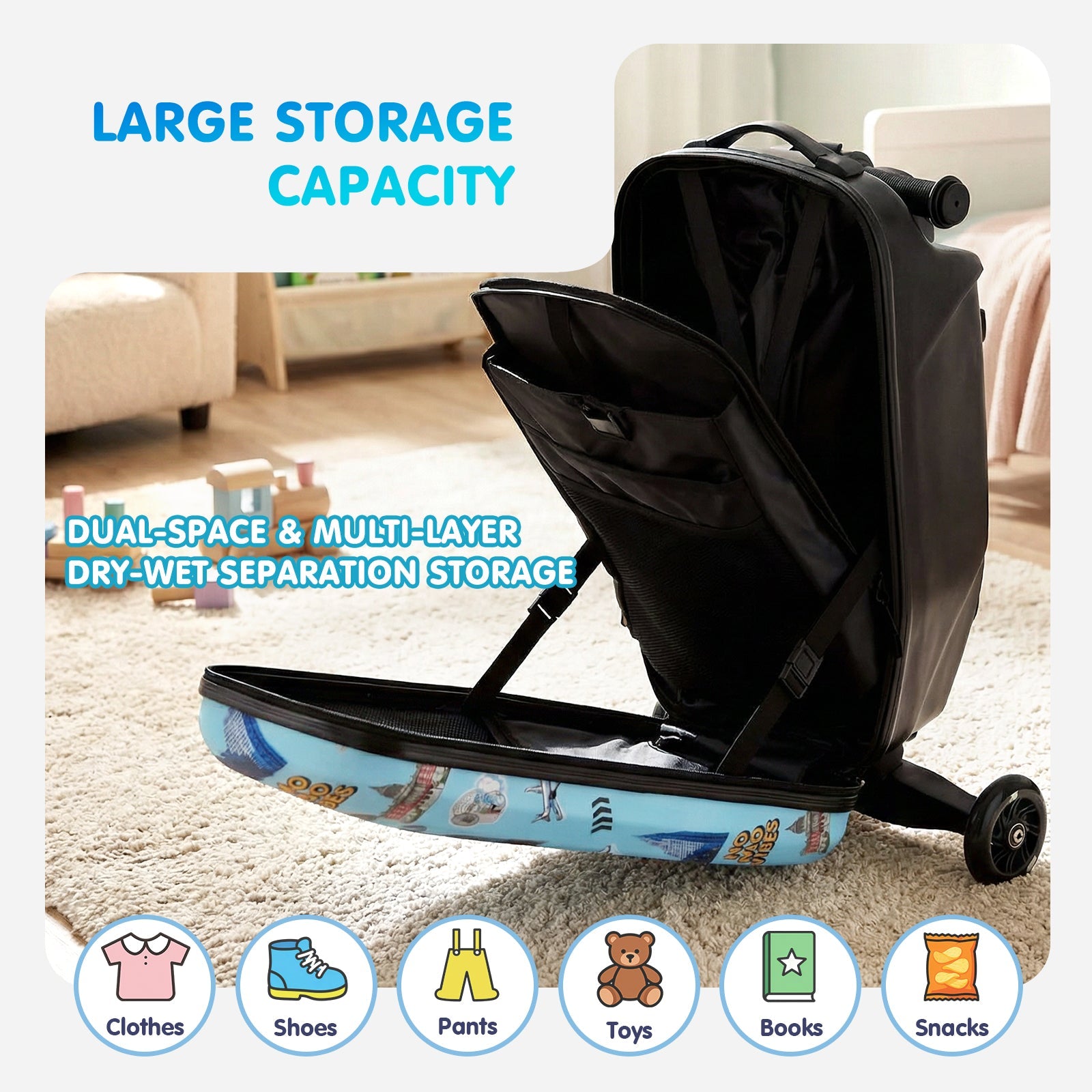 Vexon 4-in-1 Detachable Scooter Suitcase for Kids