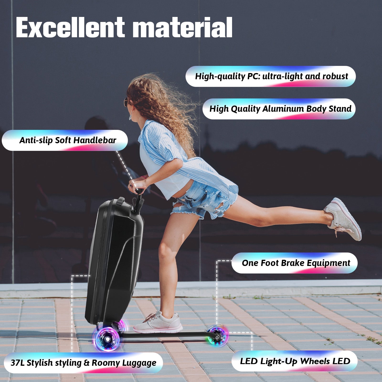 Vexon Foldable Hardshell Scooter Suitcase