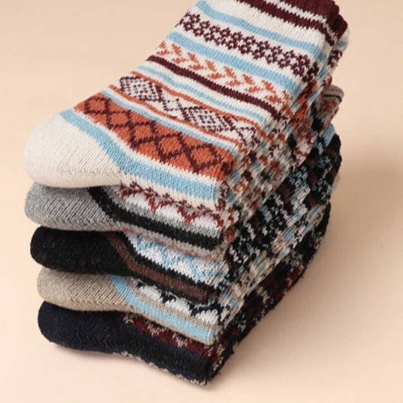 Winter Wool Socks | Nordic Pattern Thermal Blend VexonGear