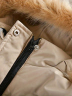 Girls Winter Puffer Coat | Quilted Heart Design With Fur Hood VexonGear