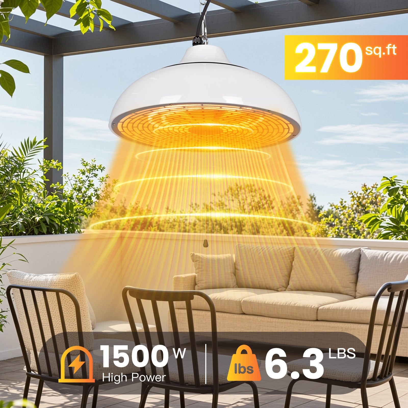Vexon Outdoor Electric Patio Heater 1500W